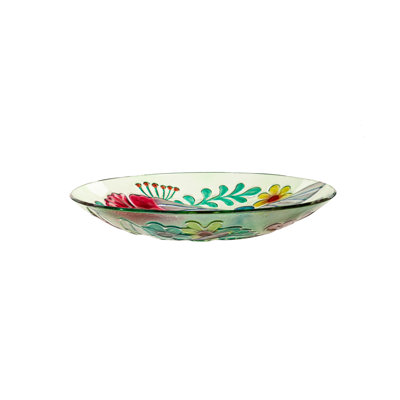 Glass Single Tier Birdbath