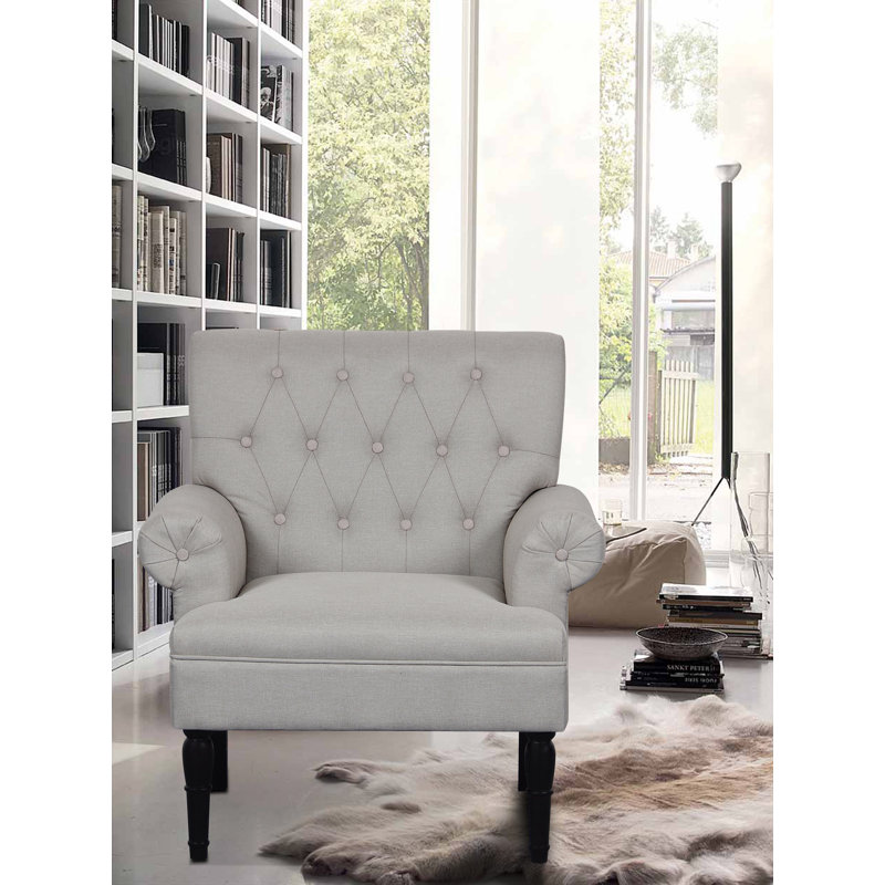 Schleicher Upholstered Armchair, Beige Linen