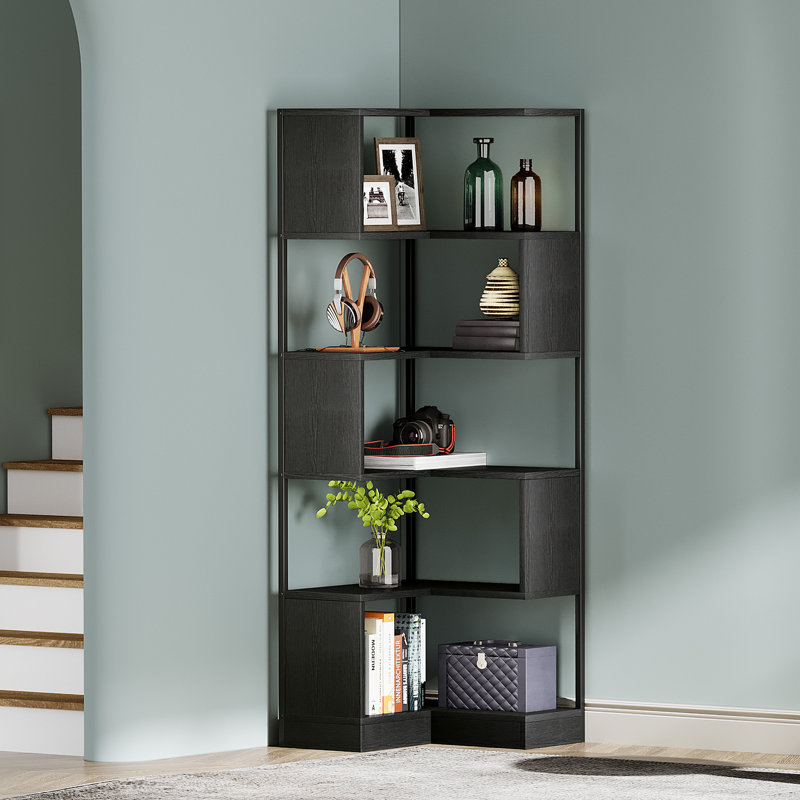 Alisande 180cm H x 60cm W Metal Corner Bookcase
