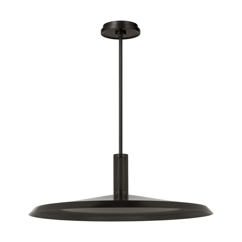 Saucer Direct 1 - Light LED Pendant, Bronze and Darkened Brass