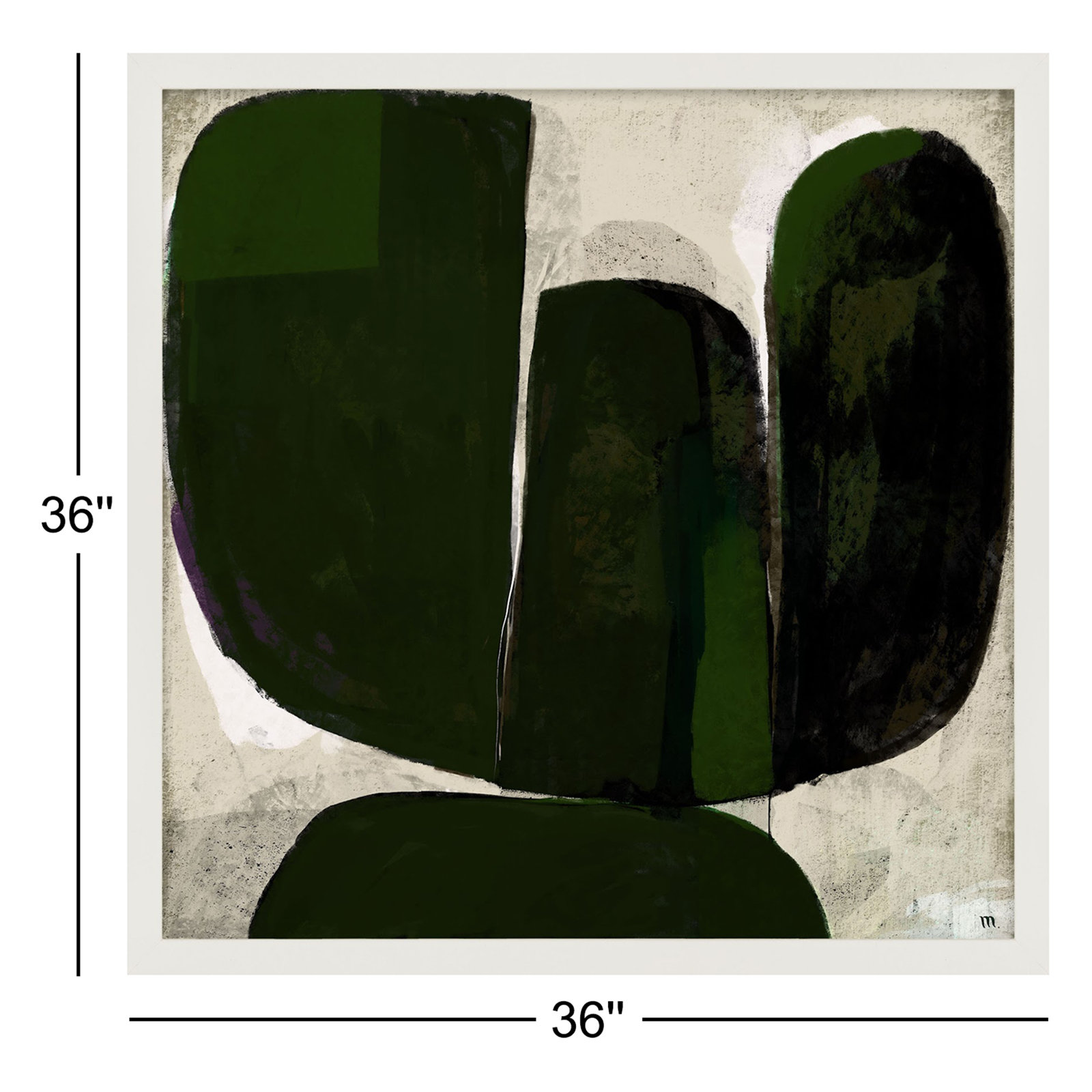 Succulent #6 by StudioM, White, 36" H x 36" W x 1.25" D