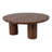 Set of 3 Natural Wood Round Tables – Coffee Table with Two Matching End Tables, Solid Mango Wood with Sculptural Pedestal Base for Modern Living Spaces - Brown