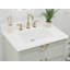 Meuble-lavabo simple 30 po avec plateau en quartz blanc pur Yulan, pré-assemblé