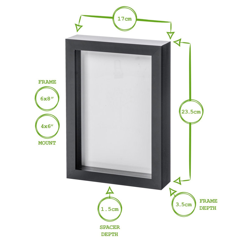 6" x 8" Plastic Box Frame, Dark Wood