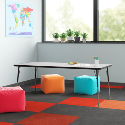 Rectangle Dry-Erase Activity Table with Adjustable Legs