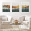 «Western Wood Effect Landscape» IDÉE4WALL, art mural encadré pin vert, ensemble de 3 impressions de montagnes, montagnes, 3 pièces-90568745