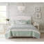 Ensemble de courtepointe en percale de coton 6 pièces avec coussins Aqua King / Cal King-119417007-119417008