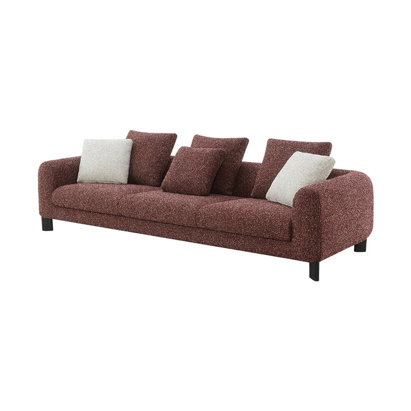 Canapé de 109,4 po avec 6 coussins, tweed marron
