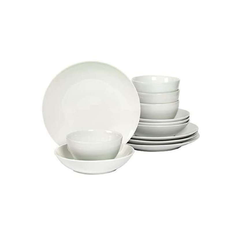 Denmark 12 Piece Porcelain China Dinnerware Set - Service for 4