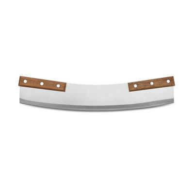 Outset Rocker Pizza Knife In Brown;silver