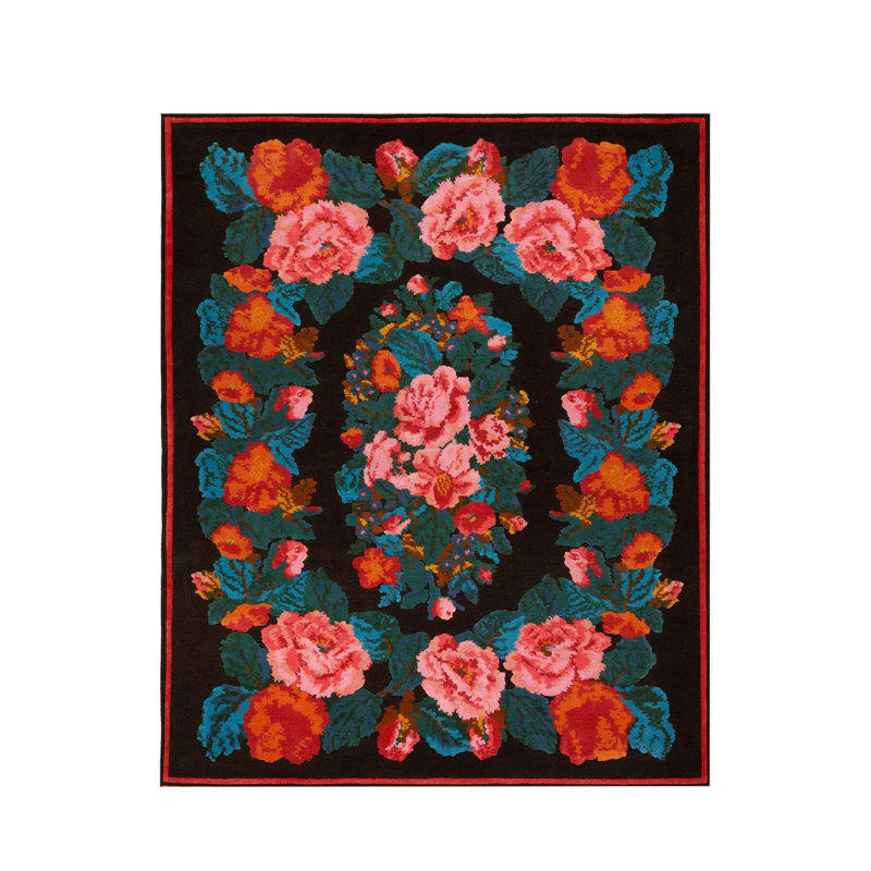 Sharnah Performance Washable Floral Indoor / Outdoor Rug, Rectangle 5'1'' x 8'6''