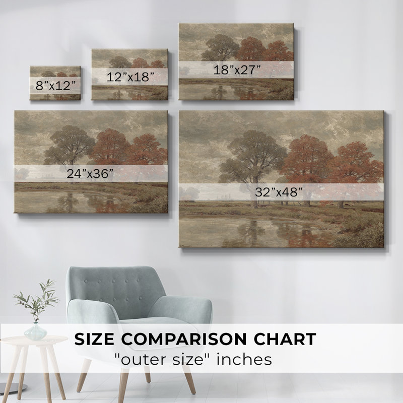 Paysage rétro - DCLII, H 13 po x l 19 po x P 1,5 po, Wrapped Canvas, Gris
