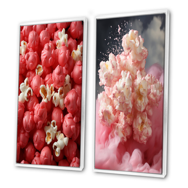Ensemble de salon 2 pièces Popcorn Elegance I - Popcorn Wall Art, Cadre blanc, H 40 po x l 41 po