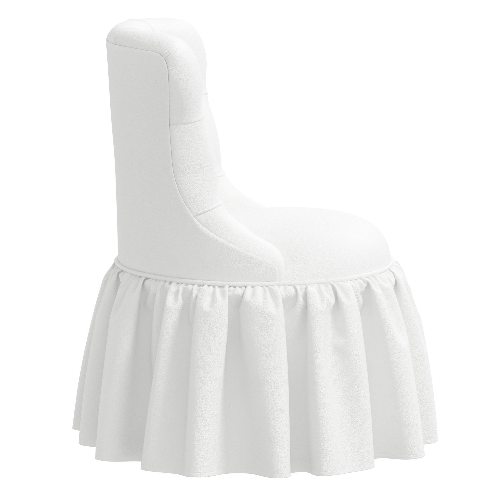 Minnie Upholstered Side Chair, Classic White Velvet