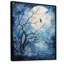 Reproduction d'art sur toile bleu et blanc au clair de lune II - paysage d'arbres-91361526-91361527