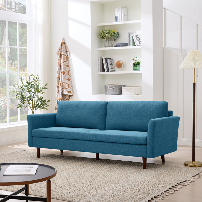 Cicero 204Cm Velvet Flared Arm Sofa, Grey 
