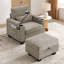 Canapé inclinable simple avec dossier réglable manuellement, port de charge USB sur le côté de l'accoudoir, support pour téléphone inclus, rangement caché pour l'accoudoir et repose-pieds assorti-1874745970