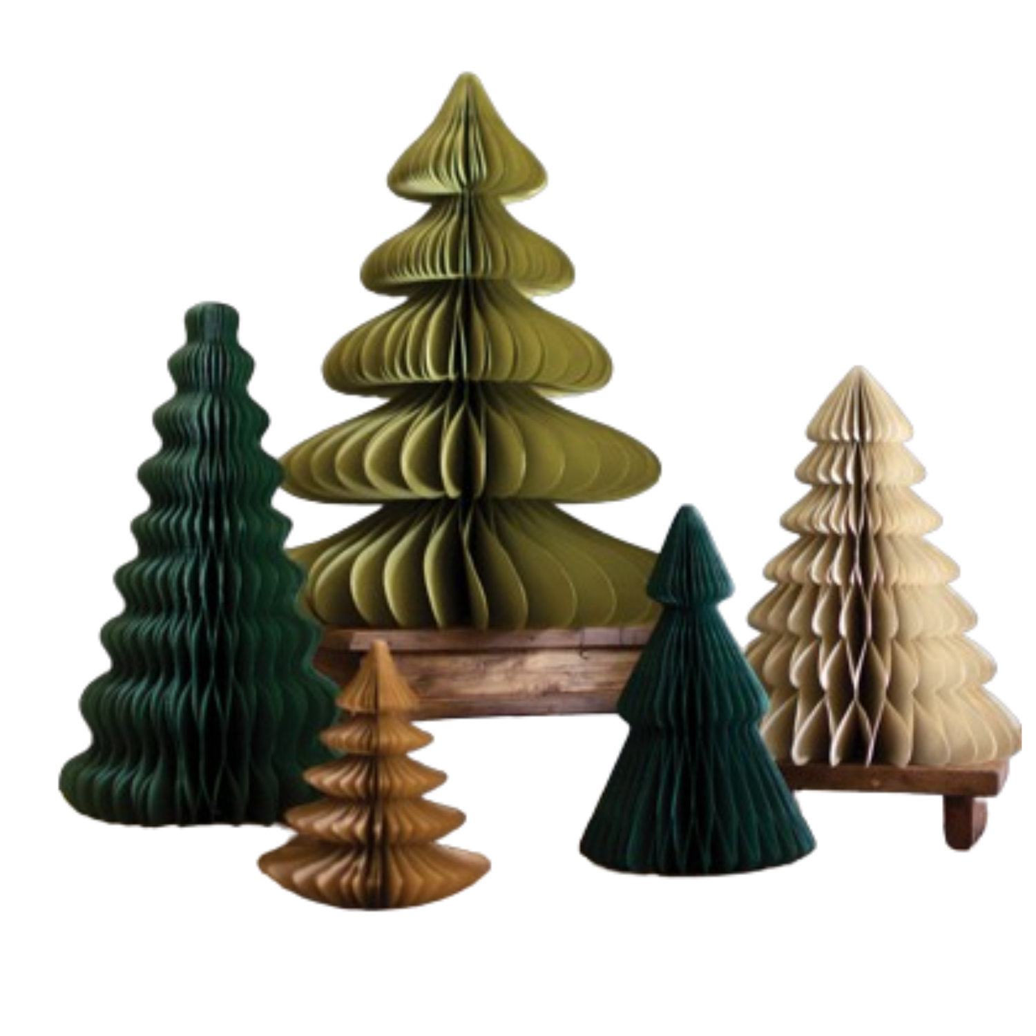 The Holiday Aisle® SET OF FIVE PAPER ACCORDIAN CHRISTMAS TREES ONE EACH | Wayfair