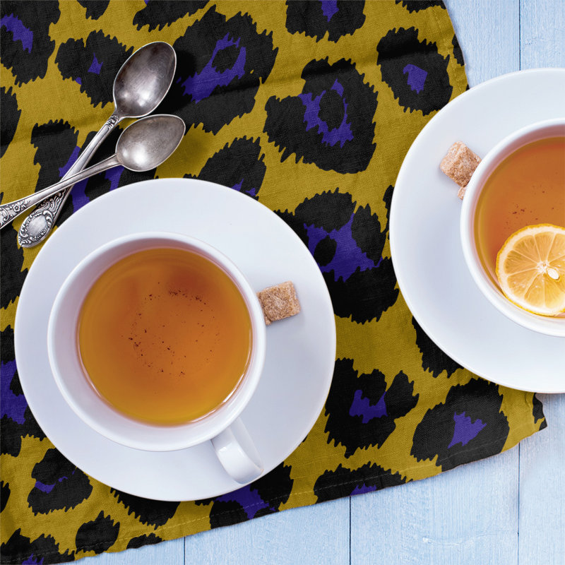 Tea Towel Kitchen Towel, Cotton Blend, Gold/Black/Purple