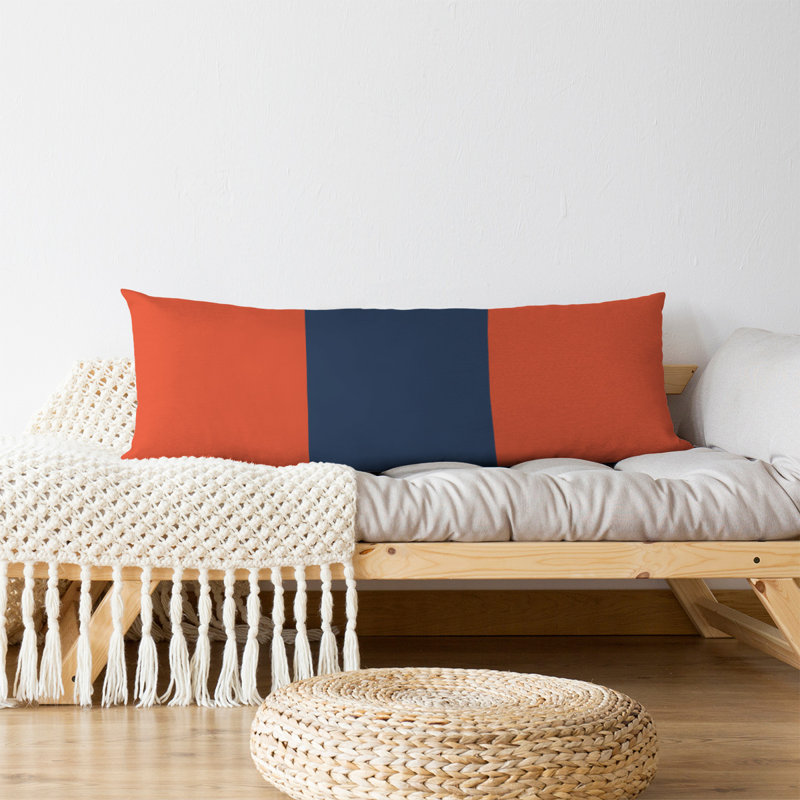 Polyester Medium Pillow, Orange/Navy/Orange, Alabama 
