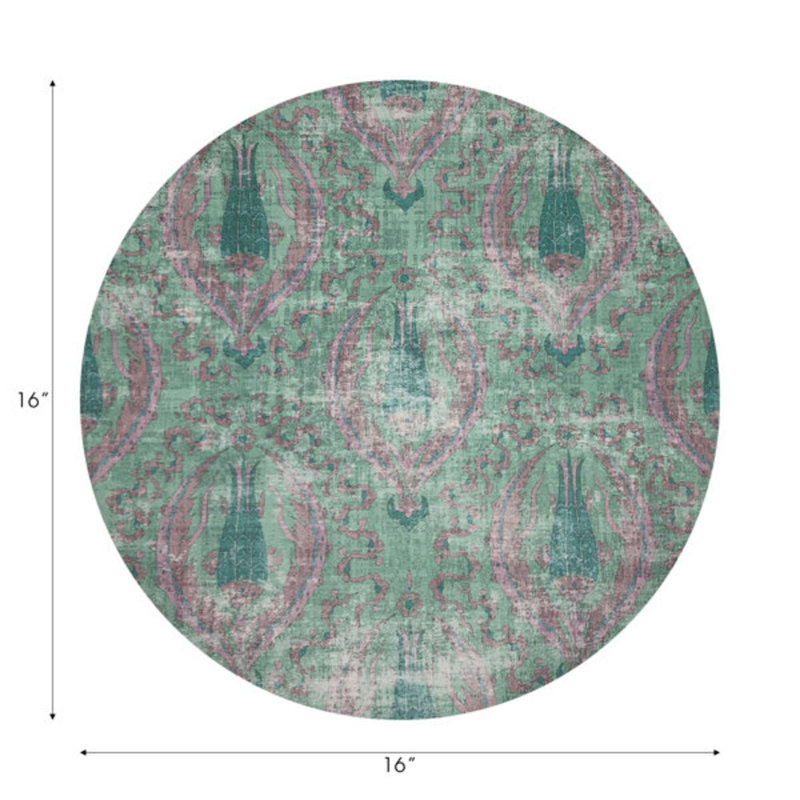 Byzantine Jewel Pebble 16" Vinyl Placemat, Green