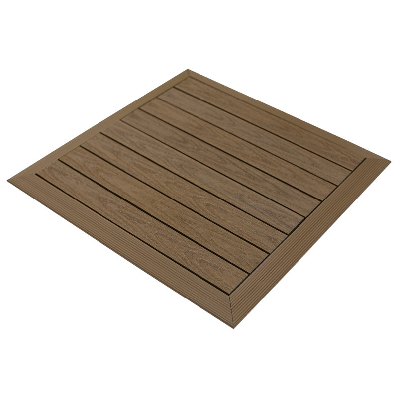 Peruvian Teak Composite Wood Bathroom Mat, 26 x 26 inches