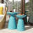 Outdoor Iron Side Tables With Flared Design, Set Of 2-311721013