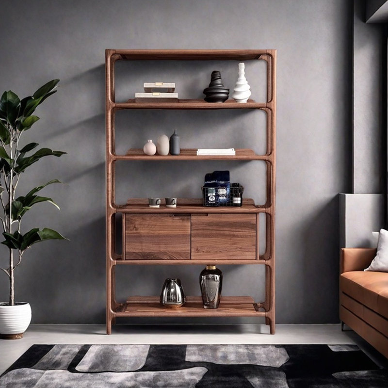 Bibliothèque luxueuse de style nordique