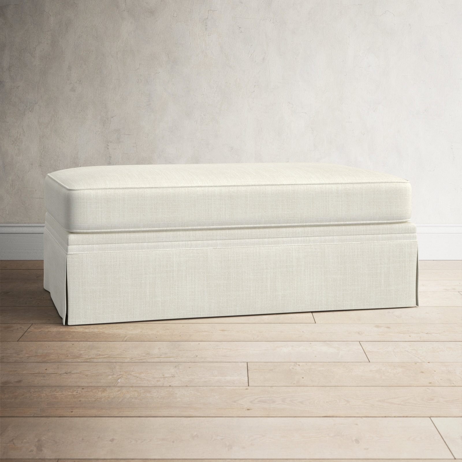 Shelby 47" Ottoman, Conversation Pearl Basketweave