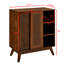 Buffet Mid-Century moderne en rotin, armoire buffet avec tablette réglable, pieds en bois massif et portes en rotin pour un rangement polyvalent et élégant