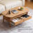 Oval-shaped solid wood coffee table living room-587097325