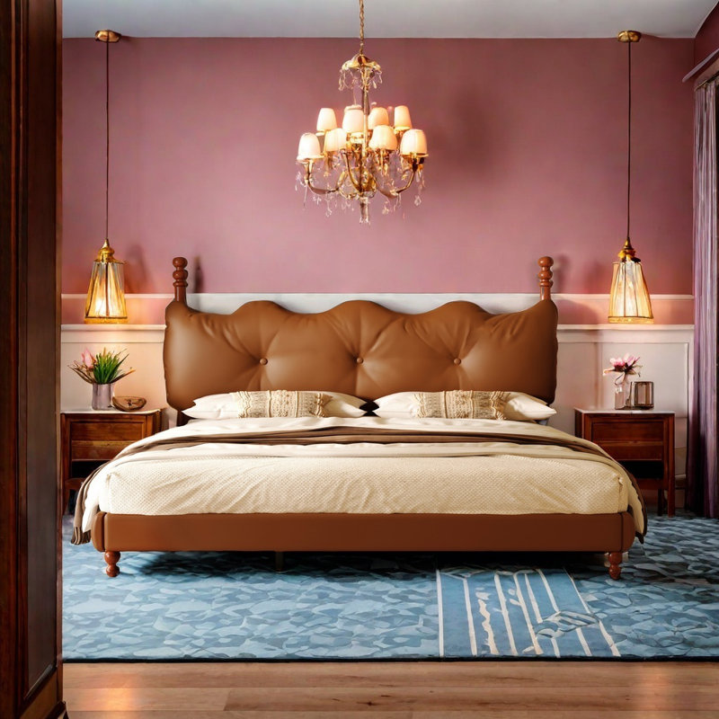 Kaneaki Faux Leather Upholstered Bed, California King, Coffee