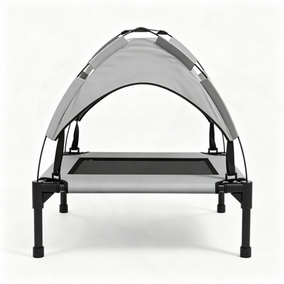 Lit surélevé pour chien avec auvent, lit surélevé pour camping en plein air avec filet lavable respirant
