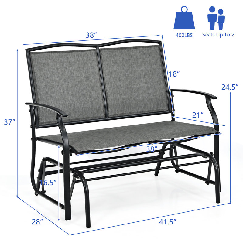 Chaise berçante d'extérieur en acier Gries, Gris