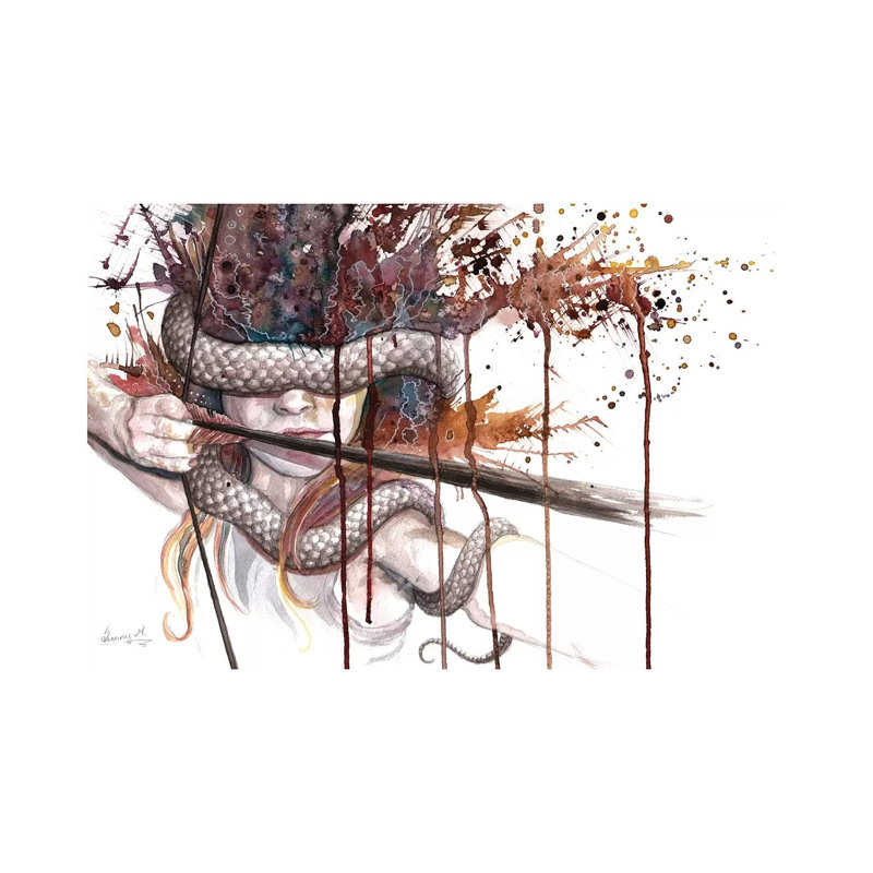 Blinded Archer by Sunima - Wrapped Canvas Painting, 20.32 cm H x 30.48 cm W