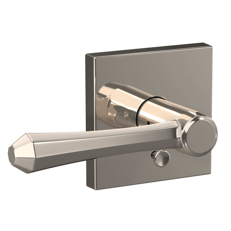 Custom Dempsey Hall-Closet and Bed-Bath Lever with Collins Trim, Polished Nickel