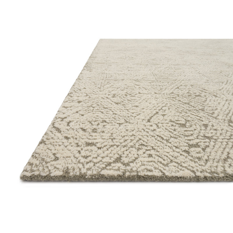 Tapis d'intérieur en laine à motif géométrique, Rectangle 5 pi x 7 pi 6 po