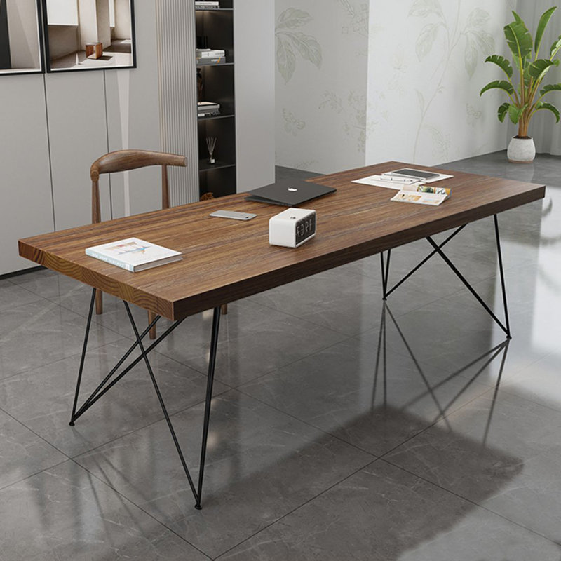 Bureau rectangulaire en bois massif noyer, noir, H 29,53 po x l 62,99 po x P 31,5 po