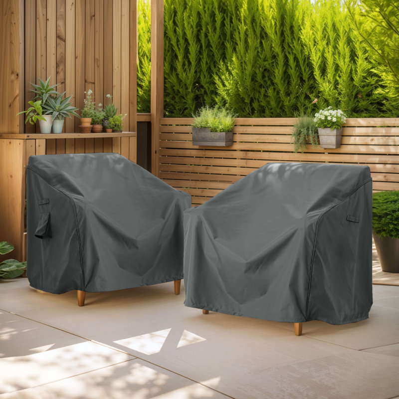 Outdoor Club Chair Cover Waterproof Patio Furniture Protector, Dark Gray