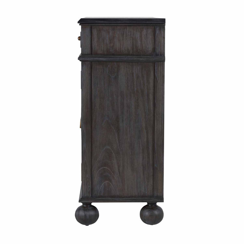 Ezekiel 2 - Door Accent Cabinet, Cerused Forest Black