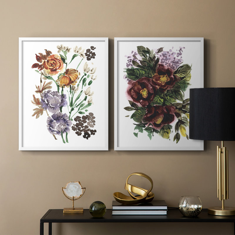 «Garden Bouquets I», reproduction encadrée de qualité supérieure - prête à être accrochée - aucun clou requis - aucun clou requis