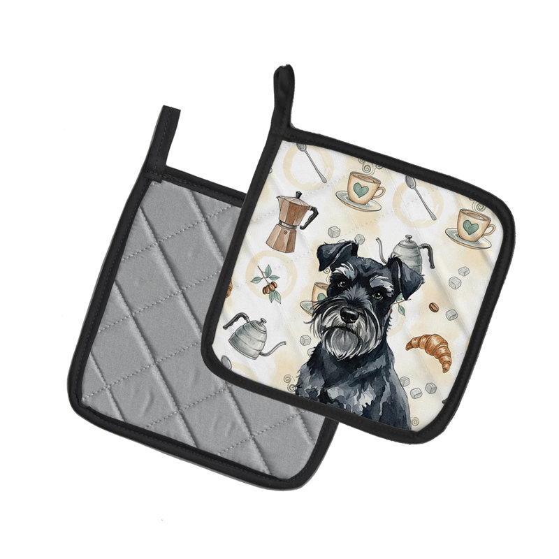 Paire de porte-cafetières noirs Schnauzer