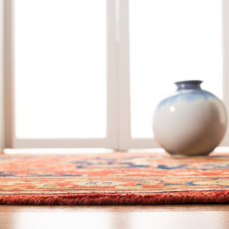 Eastwood Wool Oriental Area Rug in Norfolk Red, Rectangle 4' x 6'