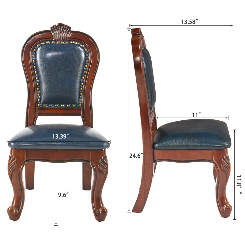 Chaise d'appoint en cuir végétalien Ilynn, Similicuir bleu