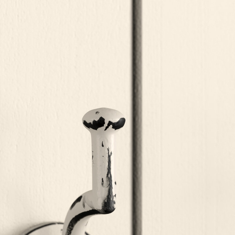 Hollifield Iron Wall Wall Hook, Distressed White