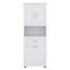 Armoire de salle de bain haute avec portes de paniers à linge et armoire supérieure de rangement ouverte pour la salle de bain-579089151