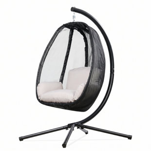 Hanging Egg Chair with Stand & Plush Cushions
