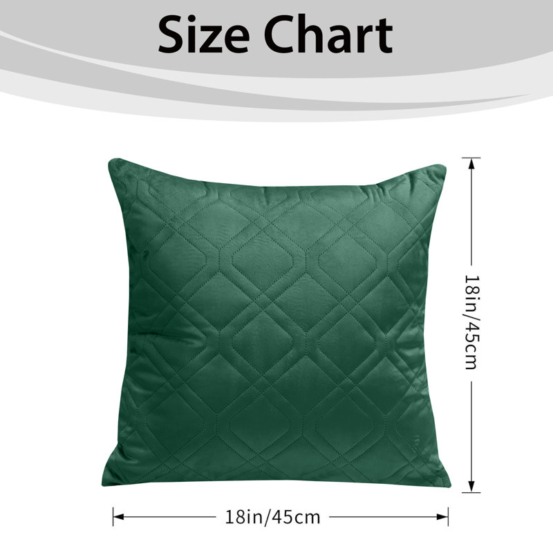 Aspire Homeware Diamond-Pattern Square Velvet Cushion Cover, Emerald, Pack of 12