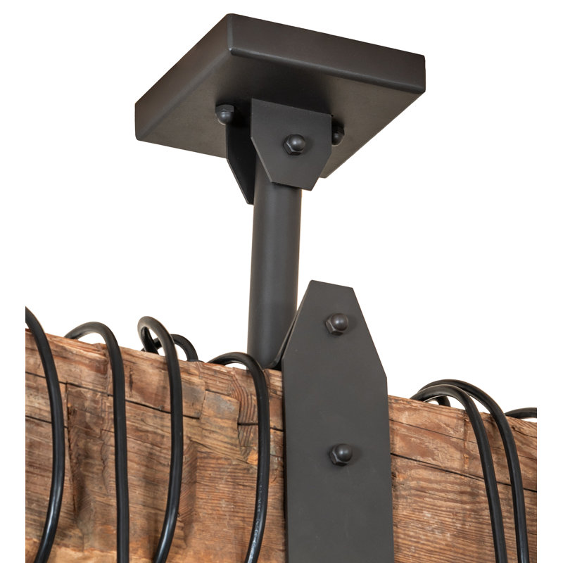 48" Long Alva Wood Beam 15 Light Pendant
