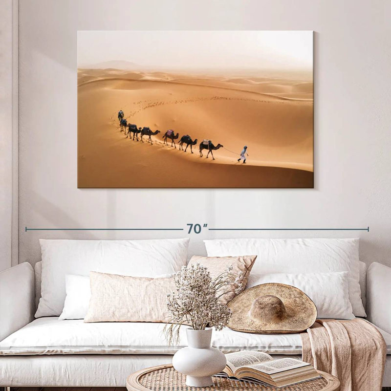 Alvord Camels In Moroccan Desert, 32" H x 48" W